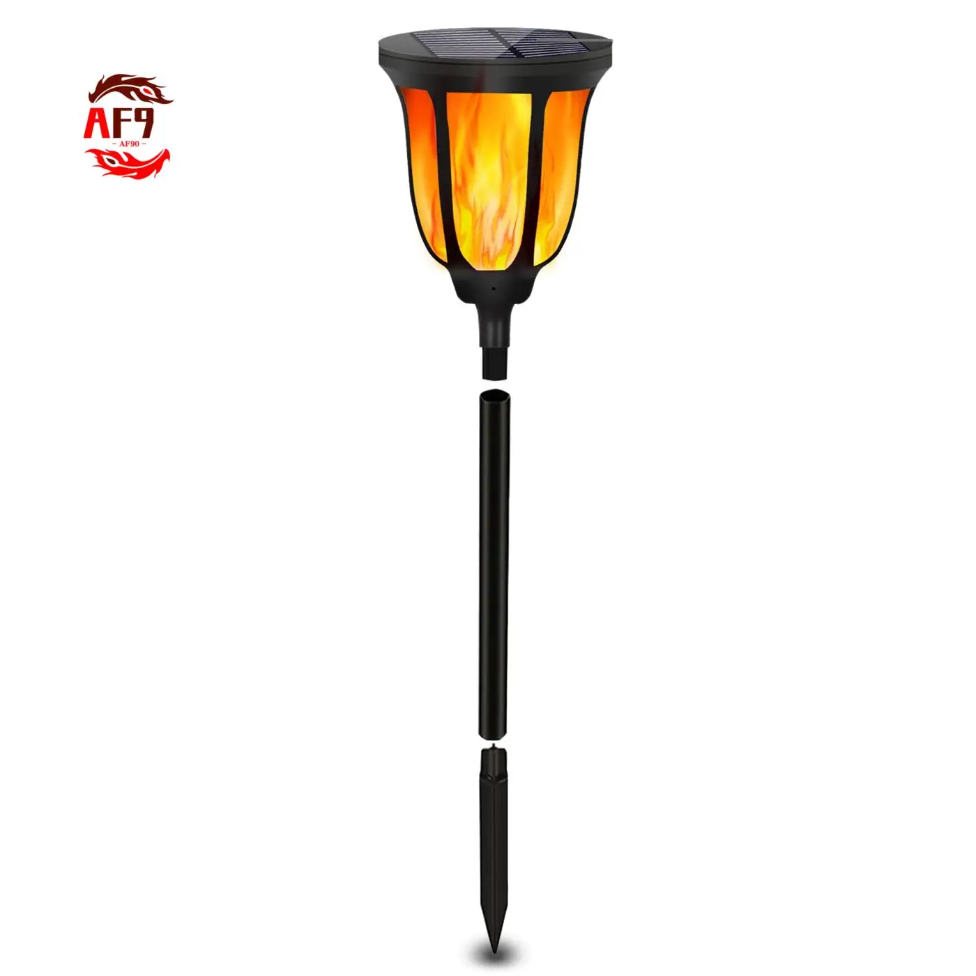 

AF90-Solar Light Outdoor,96 LED Waterproof Flickering Flame Decoration Dusk To Dawn Auto On/Off For Garden Patio Yard Pathway