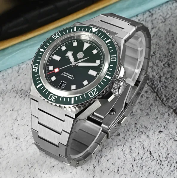 

San Martin Men Automatic Watch 41mm Mechanical Wristwatch Sapphire Diver 20ATM Waterproof BGW-X1 Luminous NH35 Ceramic Bezel