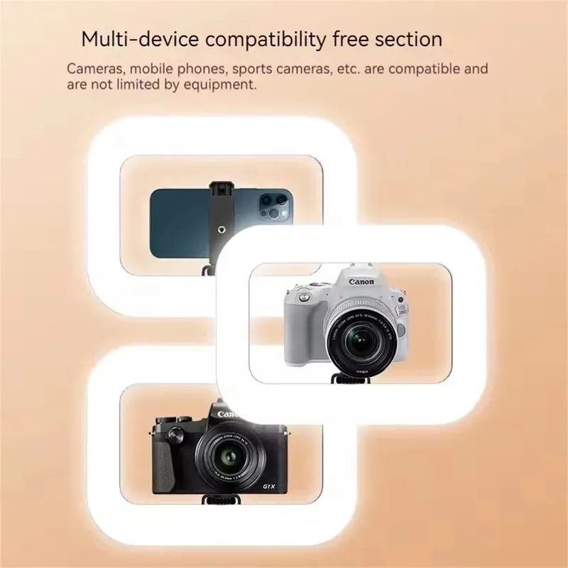 Roreta يده حلقة LED قابلة للشحن الهاتف المحمول البث المباشر التصوير الفوتوغرافي سطح المكتب قفص أرنب صورة شخصية ملء الضوء