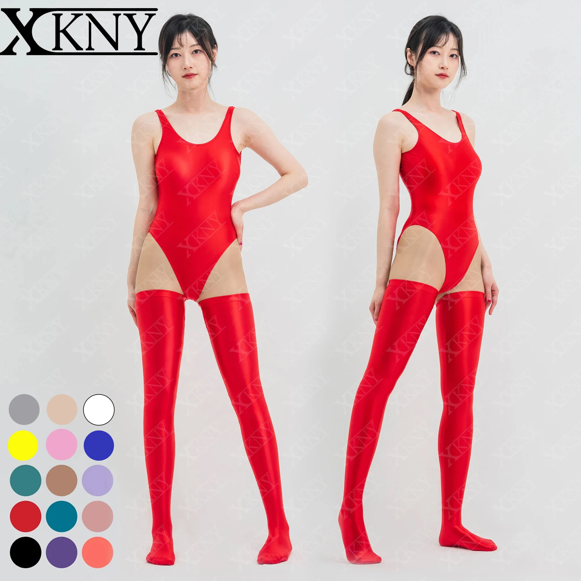 XCKNY satin silky glossy Socks Japanese Shiny Elastic StockingsYoga Club Stocking Knee and Leg Compression Sports swim socks