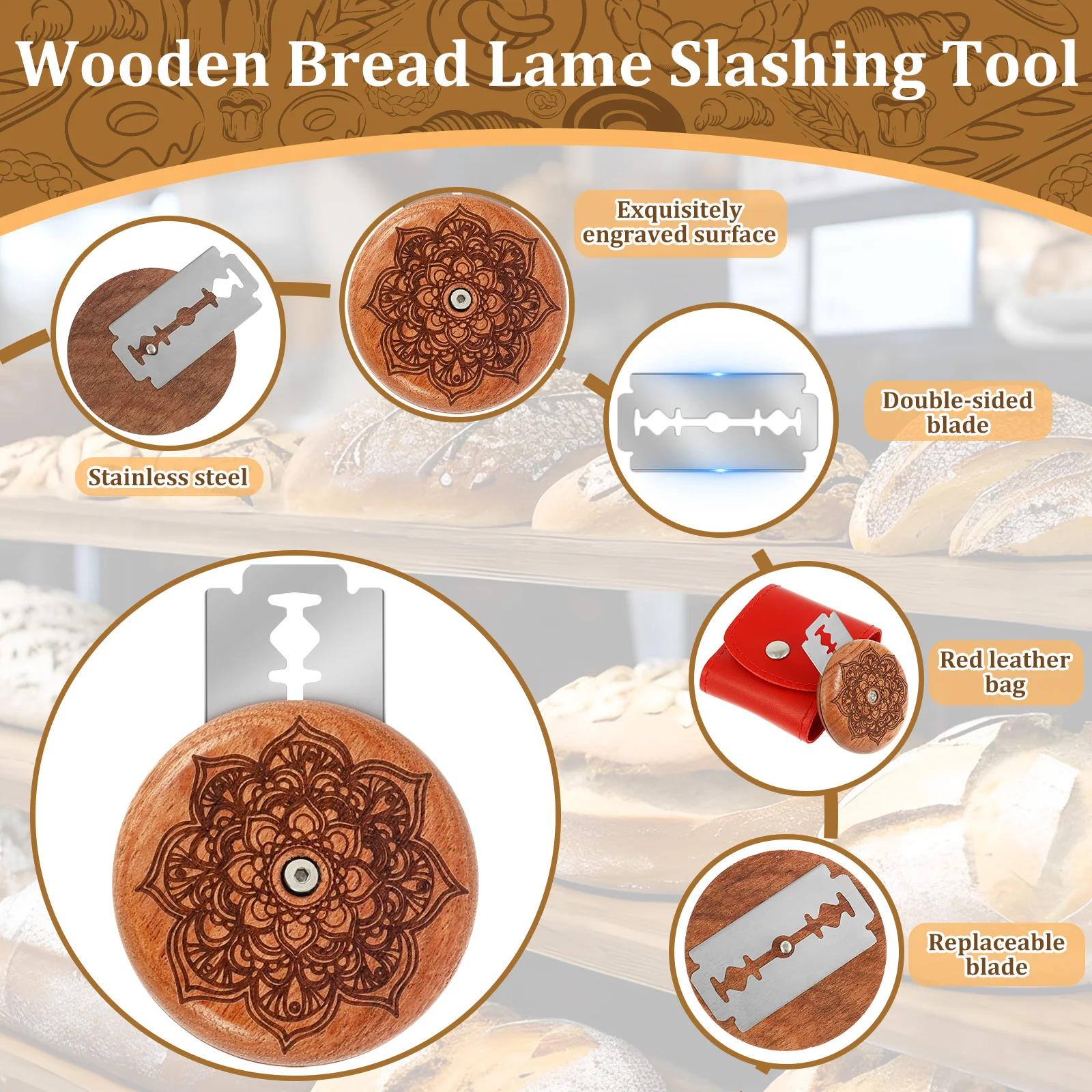 Wood Bread Lame Slashing Tool  - Bread Lame Scoring 评论和价格