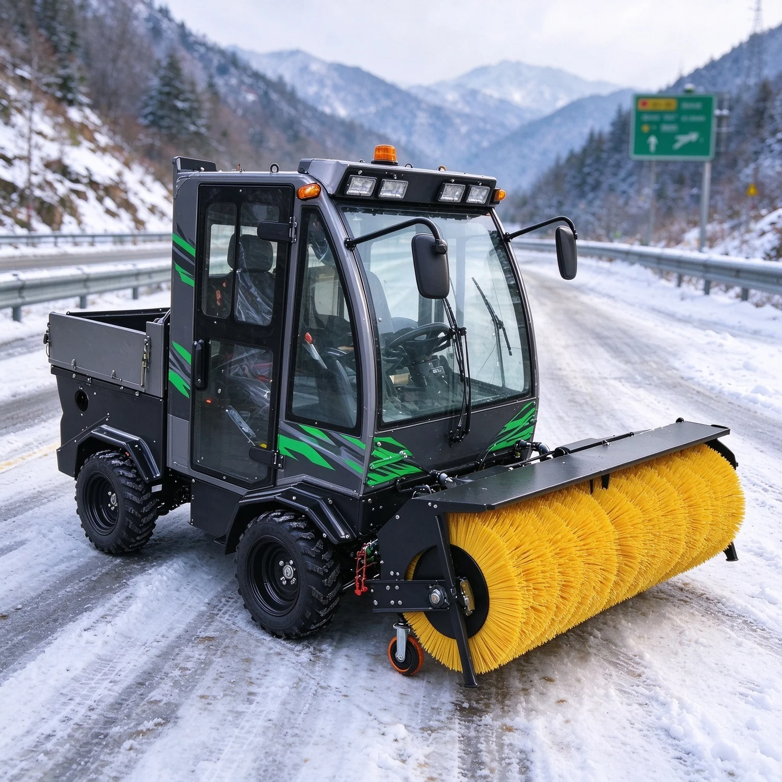 Snow Plow 800mm Nylon Brush 6.5Hp 4 Stroke  Motor Self Propelled Hand Push Machine for Sidewalk Villa Snow Clearing