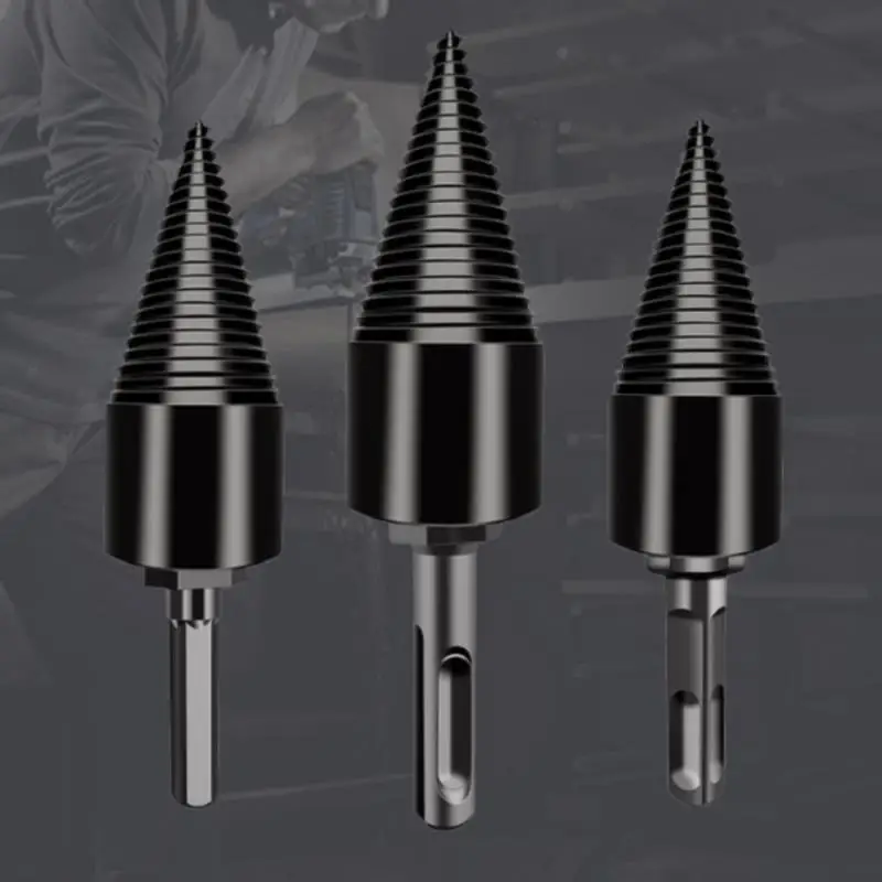 1.25'' Electric Hammer Drill Bits Firewood Chop Wood Drill Bit Splitting Tool Splitting Cone Log Splitters 