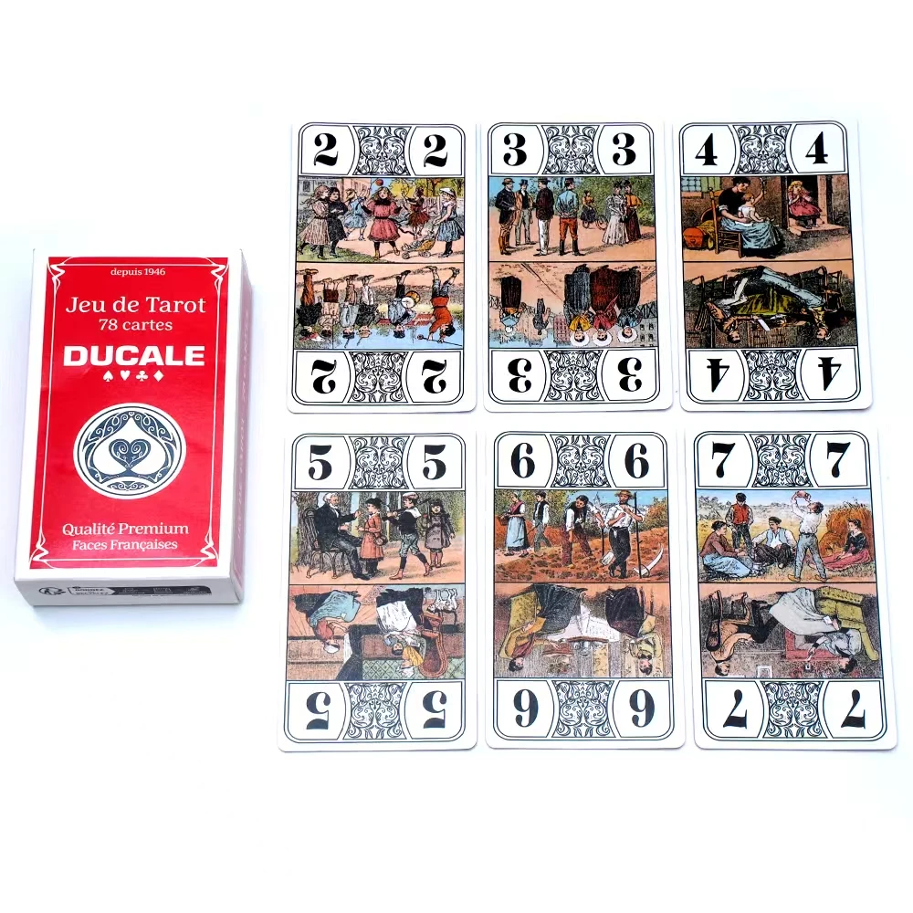 

Français Jeu de Tarot 78 Cards Ducale French Tarot Game Колода Таро Карты Развлекательная игра для семейной вечеринки Настольная игра Игрушка