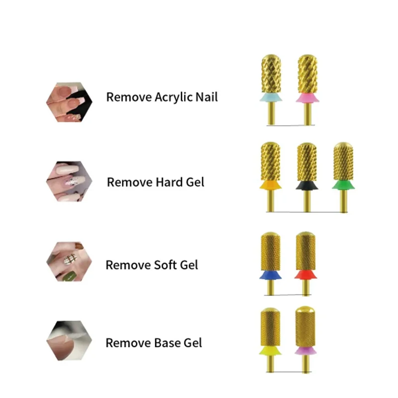 6.6mm suave superior grande barril bits 3/32 carboneto prego broca fresa para manicure equipamentos da arte do prego ferramentas