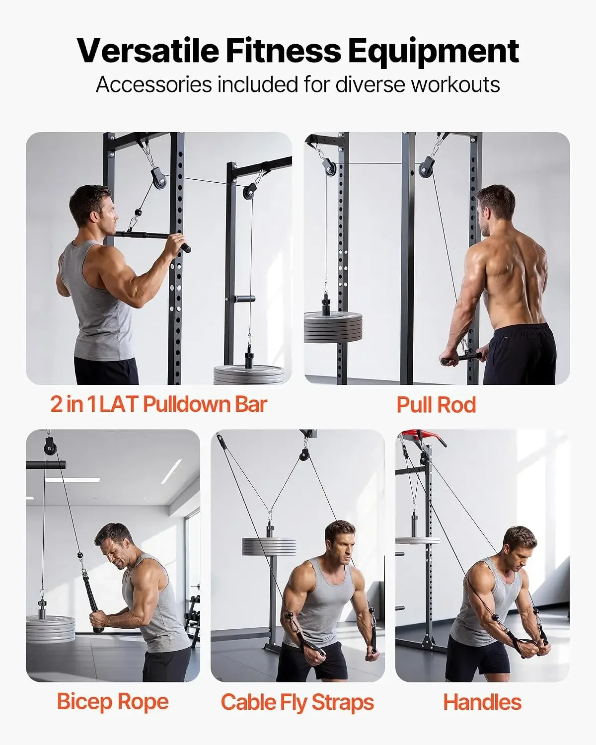 LAT Pulldown Attachments, Cable Machine Rowing T-bar V-bar Tricep Pull Down Bar, Back Strength Training Rubber Coated Handle Gri