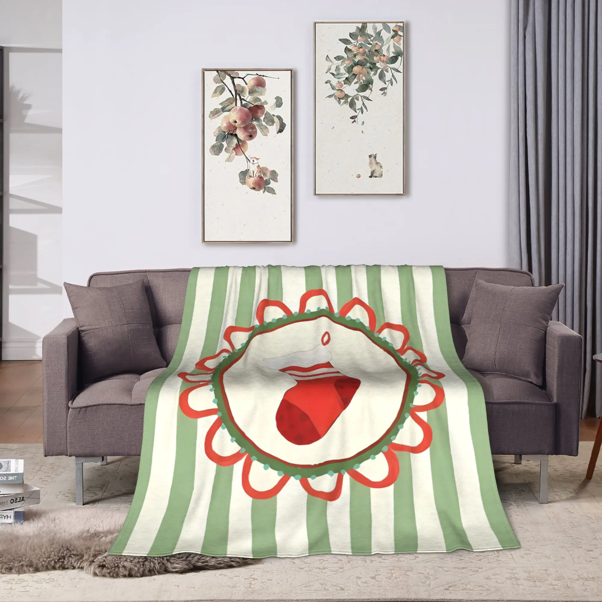 السنة الجديدة منقوشة ونمط بطانية جودة الفراش الدافئ يلقي الشتاء الطلاب الأريكة السرير مفرش المضحك #2