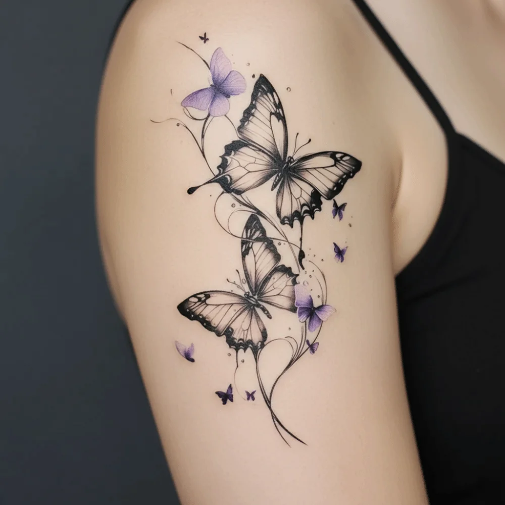 قطعة واحدة من الملصقات المؤقتة الرائعة العصرية بتصميم فراشة ملونة للزوجين، طلاء الجسم المزيف لمرة واحدة، ملصق الدعامة التنكرية