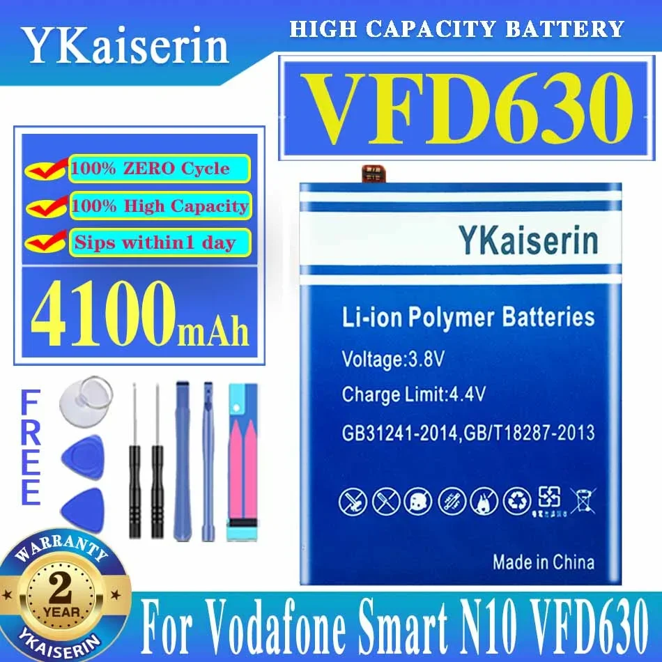 

YKaiserin 4100mAh VFD 630 Battery for Vodafone Smart N10 VFD630 Cell Phone Batteria + Tracking Number