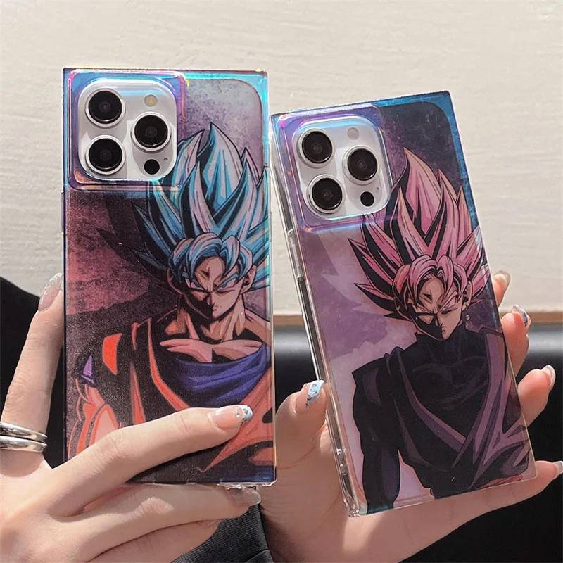 Hot Square Dragon Ball Z Rectangle Matte Smooth Chameleo imd Pattern Case For iPhone 16 15 14 13 Pro Max Thick Shockproof Cover