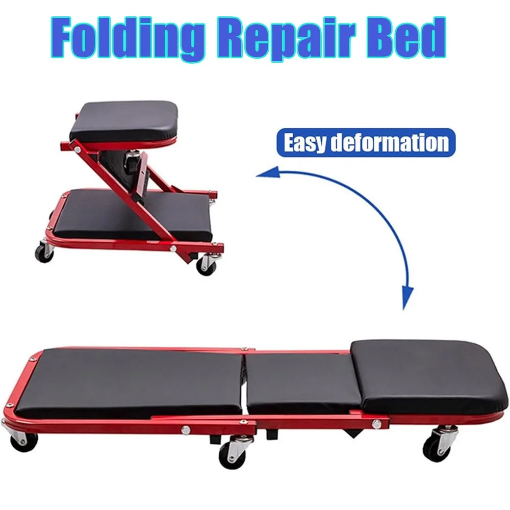 

Folding Car Repair Bed Auto Maintenance Work Bench Chair Auto Workshop Bench Wheels Roller Car Creeper Seat Roller Seat