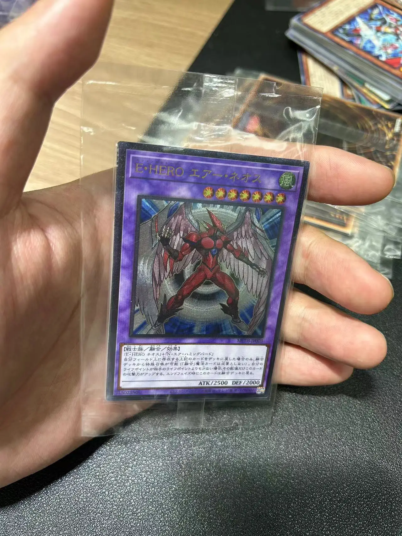 Yu Gi Oh Ultimate Rare/UTR OCG Elemental HERO Air Neos( MC03-JP003) Board Game Japanese Collection customize Card (Not Original)