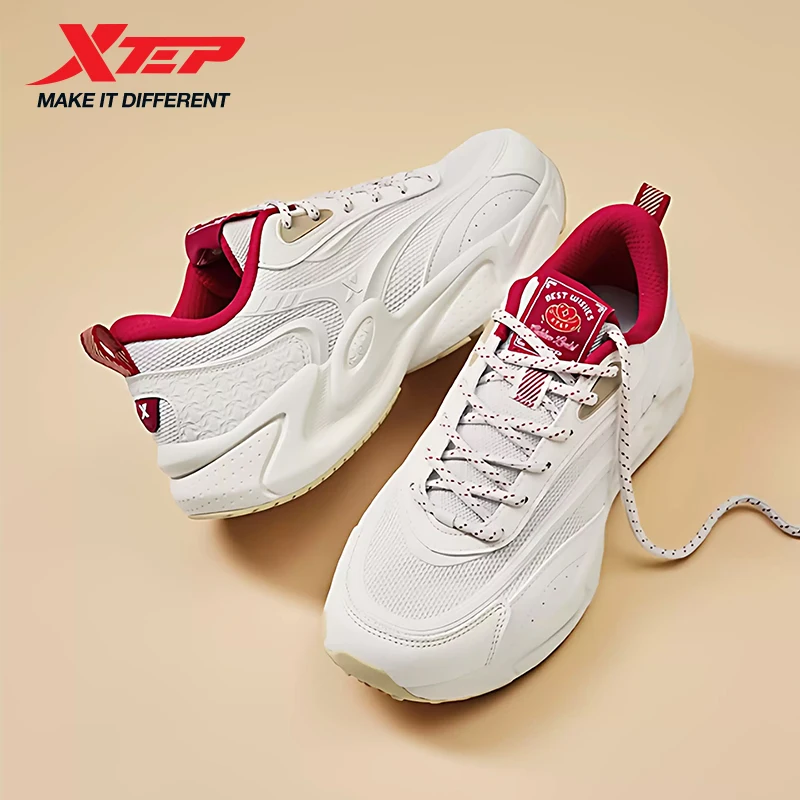 Xtep Shoes  Chic Vintage For Men Outdoor Shoes Rebound Soft Non-Slip Casual Low Top Lace Up Street Sneakers 874119320005