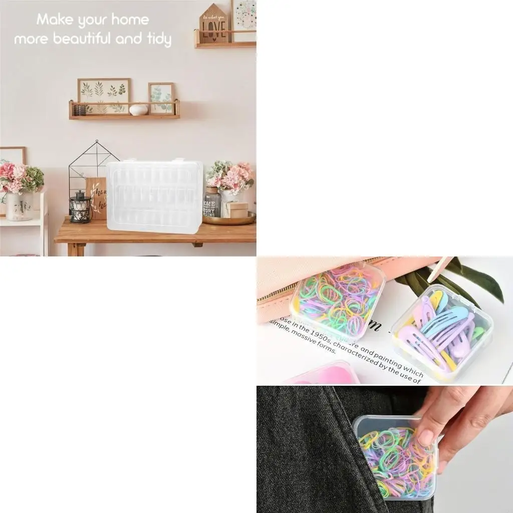 

Y3NE Прозрачный прочный пластиковый ящик для хранения с 30 разделителями, портативный аксессуар для эффективной организации