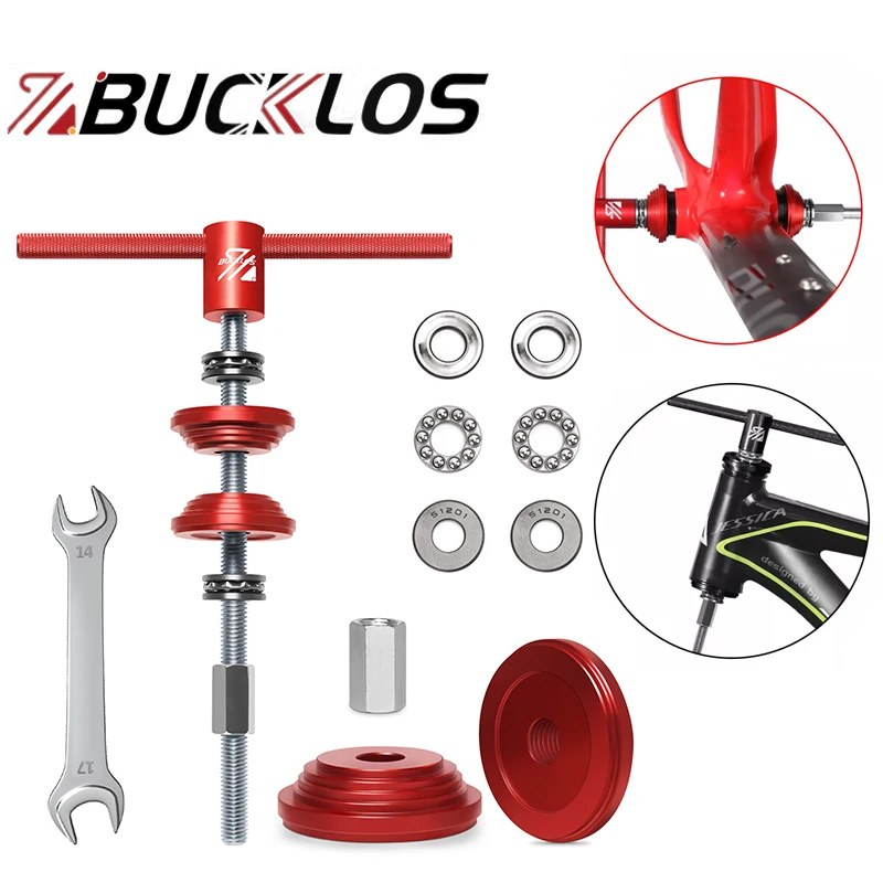 

BUCKLOS MTB Road Bicycle Headset Press-in Tool Cycling Bike Headset Bottom Bracket Installation Tool Aluminum Alloy Bike Tools