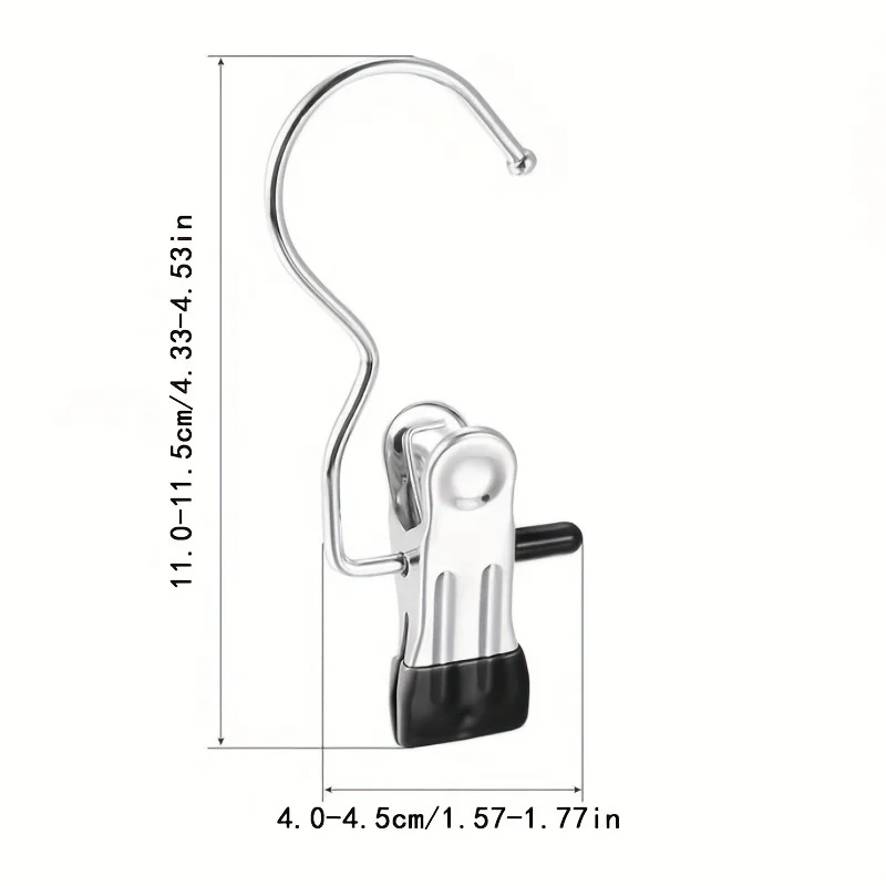 20/30 قطعة من شماعات البنطلون المصنوعة من الفولاذ المقاوم للصدأ مع خطافات - مشابك غسيل شديدة التحمل، تخزين متعدد الوظائف موفر للمساحة للجينز