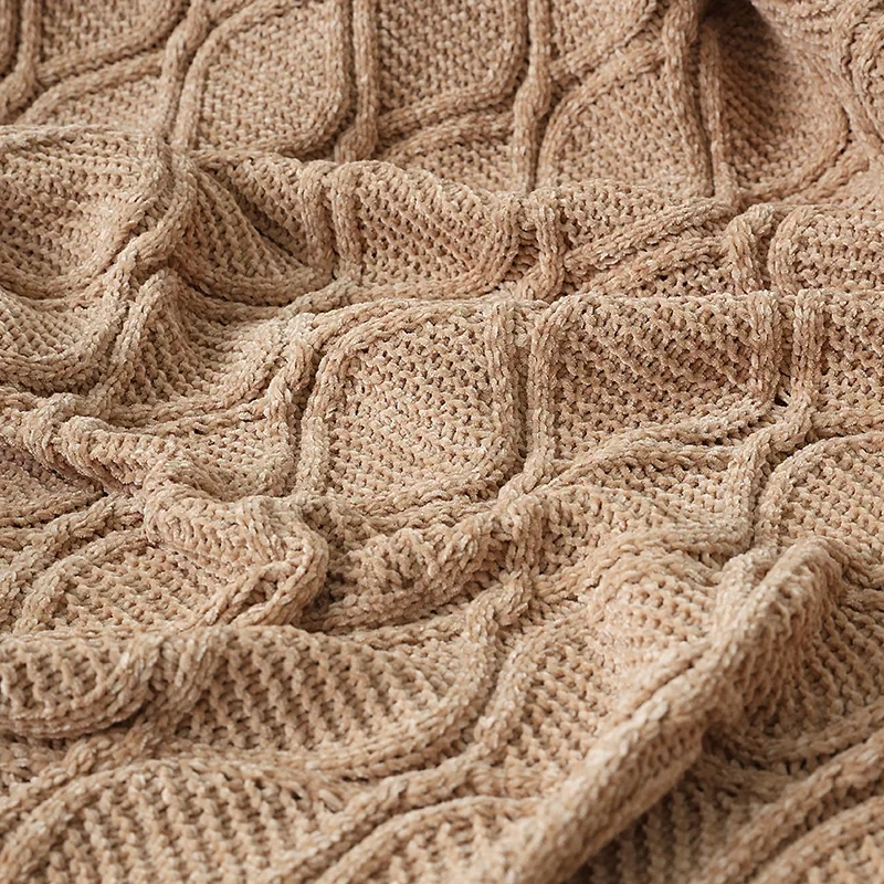 130x160cm Light Luxury Woven Blanket for All Seasons Air Conditioning Shawl Thick Student Nap Blankets Sofa Camping Bed Cover