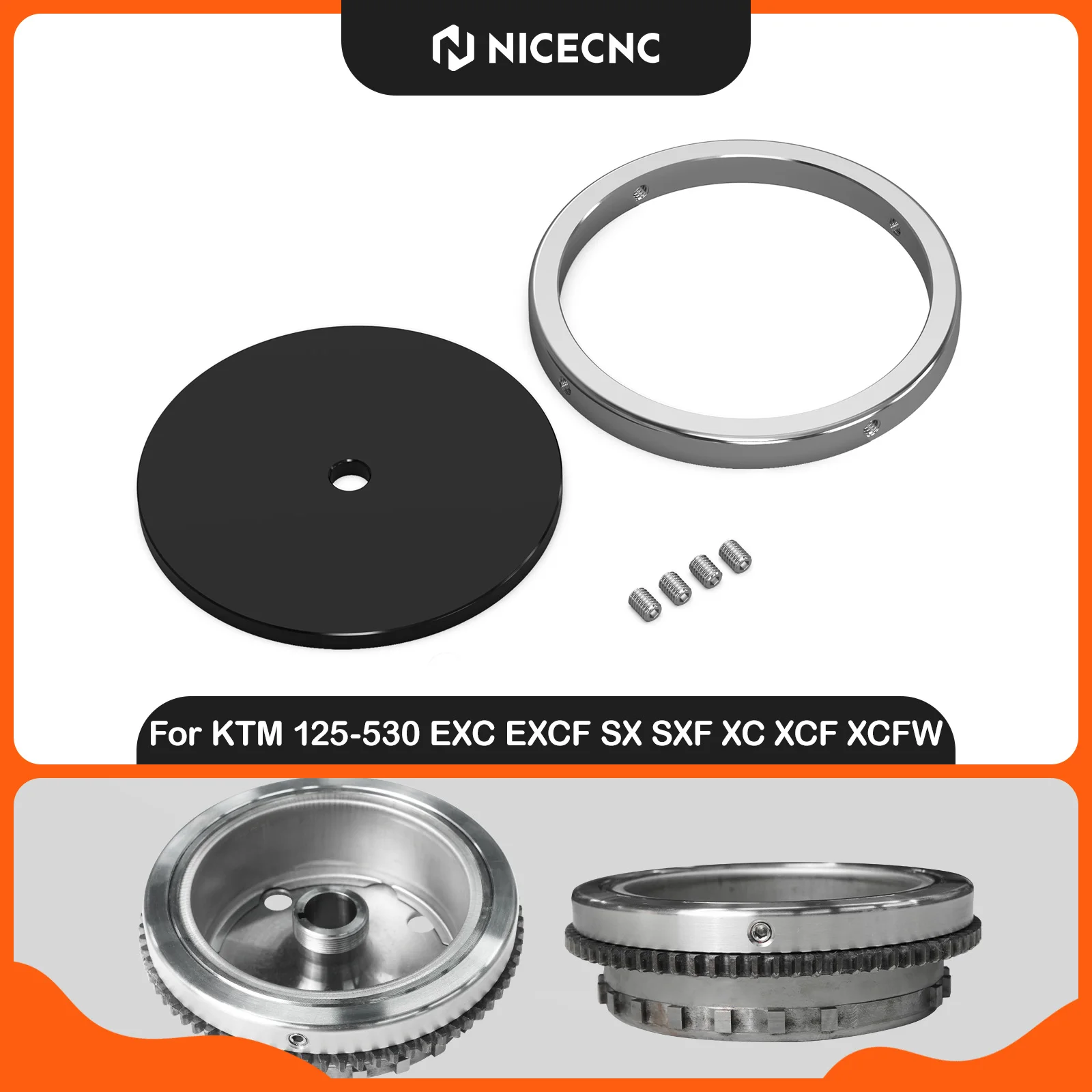 NICECNC For KTM EXC 300 EXC 250 XCW 300 TPI 2017-2023 Stainless Steel 10 oz Flywheel Weight Circle For Husqvarna TE 300i TE250i