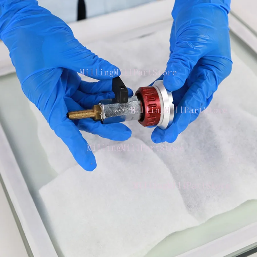 1 proceso de vacío, infusión de resina de fibra de carbono, boquilla de válvula de vacío de Metal autosellante, conector de bolsa de vacío reutilizable, Base roja