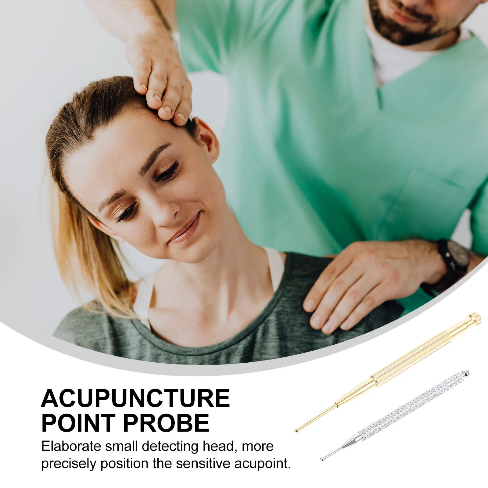 2 قطعة الأذن الوخز بالإبر نقطة التحقيق الفولاذ المقاوم للصدأ الدقة تلميح العلاج بالابر القلم ل الأذن تدليك العلاج أدوات الوخز بالإبر الصحة #2