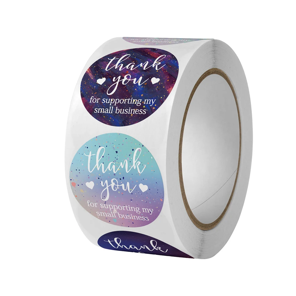 500PCS/Roll Stickers Thank You for Your Order with Gold Foil Pink Sticker for Company Giveaway & Birthday Party Favors Labels view 2