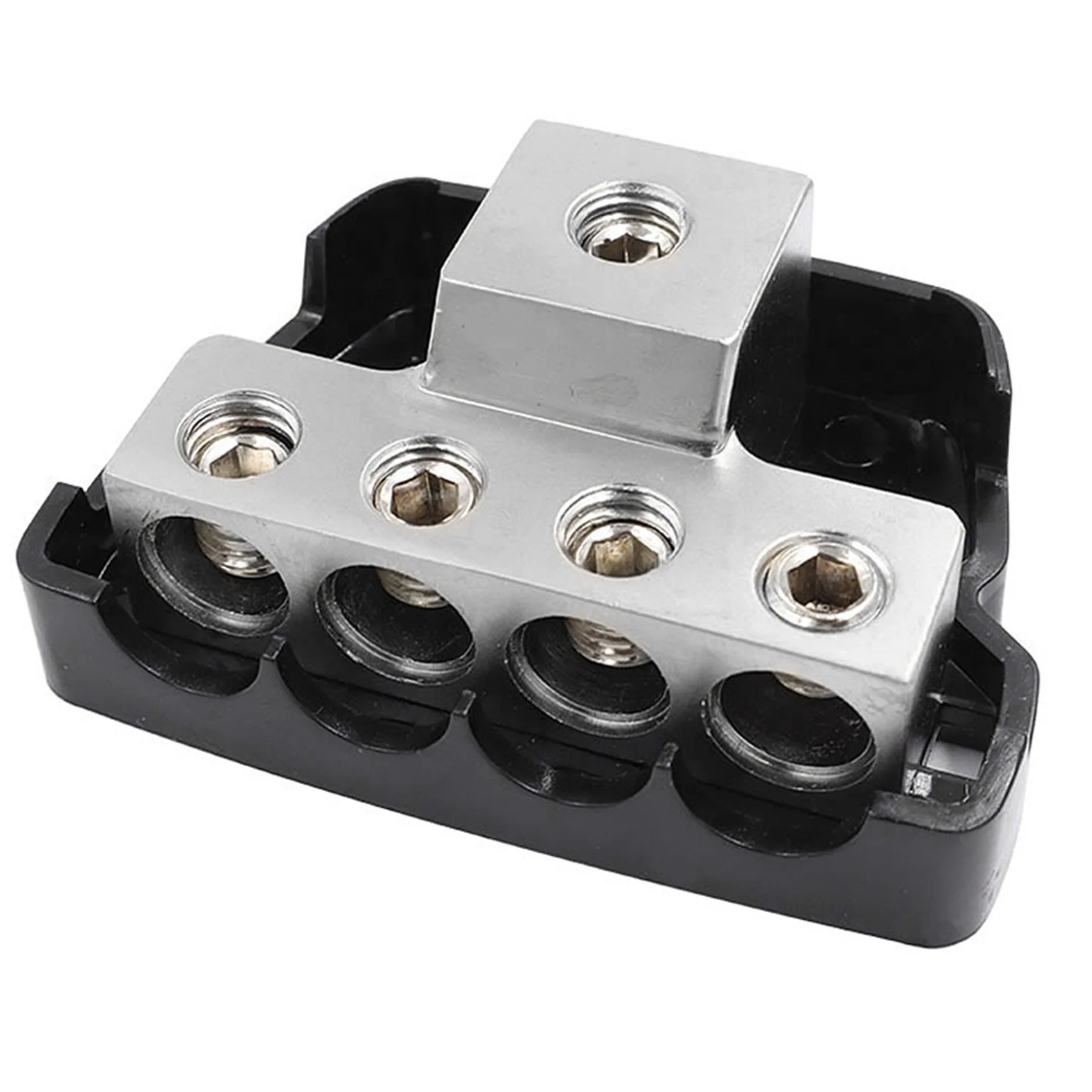 

B07A-2X 4 Way Power Distribution Block 1 X 0/2/4 Gauge In /4 X 4/8 Gauge Out Ground Distributor Block For Car Audio Amplifier