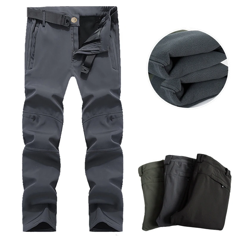 Pantalones militares de lana para hombre, ropa de trabajo impermeable, resistente al viento, para senderismo, caza