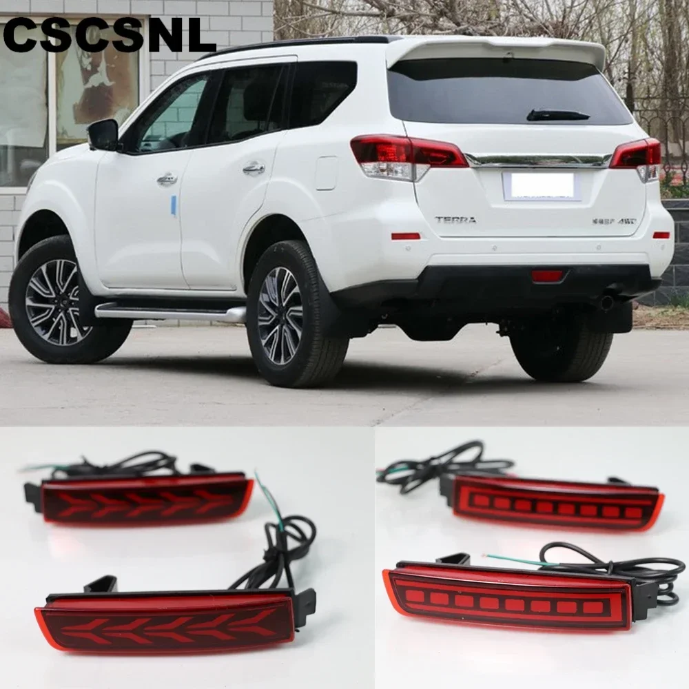 

New！ CSCSNL 2PCS Multi-function LED For Nissan Terra 2018 2019 Reflector Lamp Rear Fog Lamp Bumper Light Brake Light Warning lam