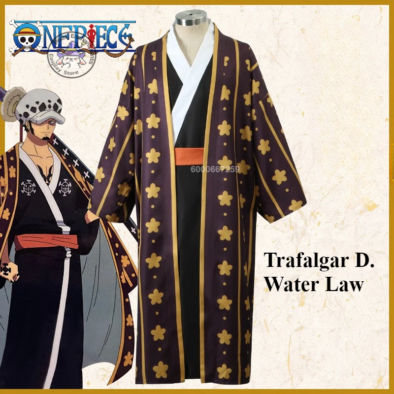 Trafalgar D. Water Law Kingdom of Harmony Cosplay Costume Men Suit Navigation King Bathrobe Kimono Japanese Suit Halloween Party