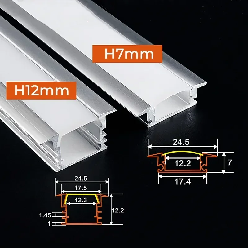 Led Aluminum Profile U/YW-Style Recessed With Milky PC Cover LED Line Bar Strip Lights Garden Square bar Kitchen Home Decor