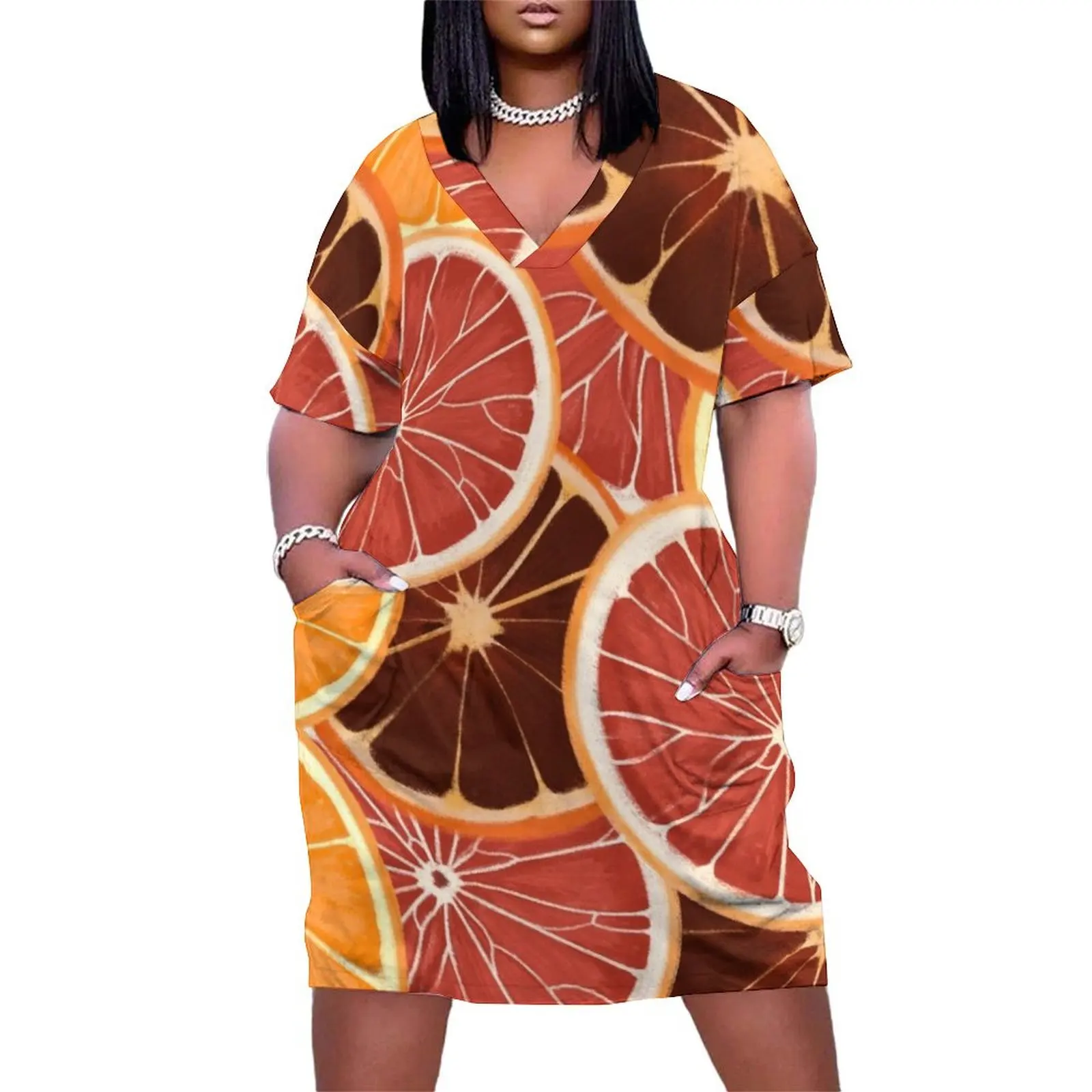 

Citrus Slices Loose Pocket Dress summer dresses ladies 2025 women clothing 2025 new arrivals womens clothing