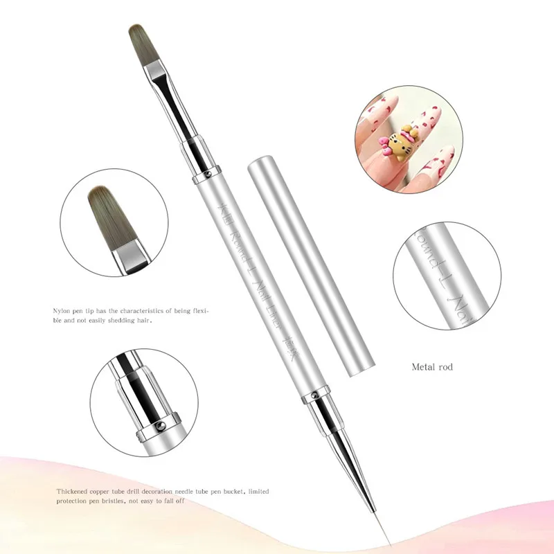 

Набор из 1/6 шт. кистей для ногтей с двойной металлической ручкой: кисть-лайнер, кисть для рисования, кисть для гель-лака, кисть для хрустального дизайна, для маникюра
