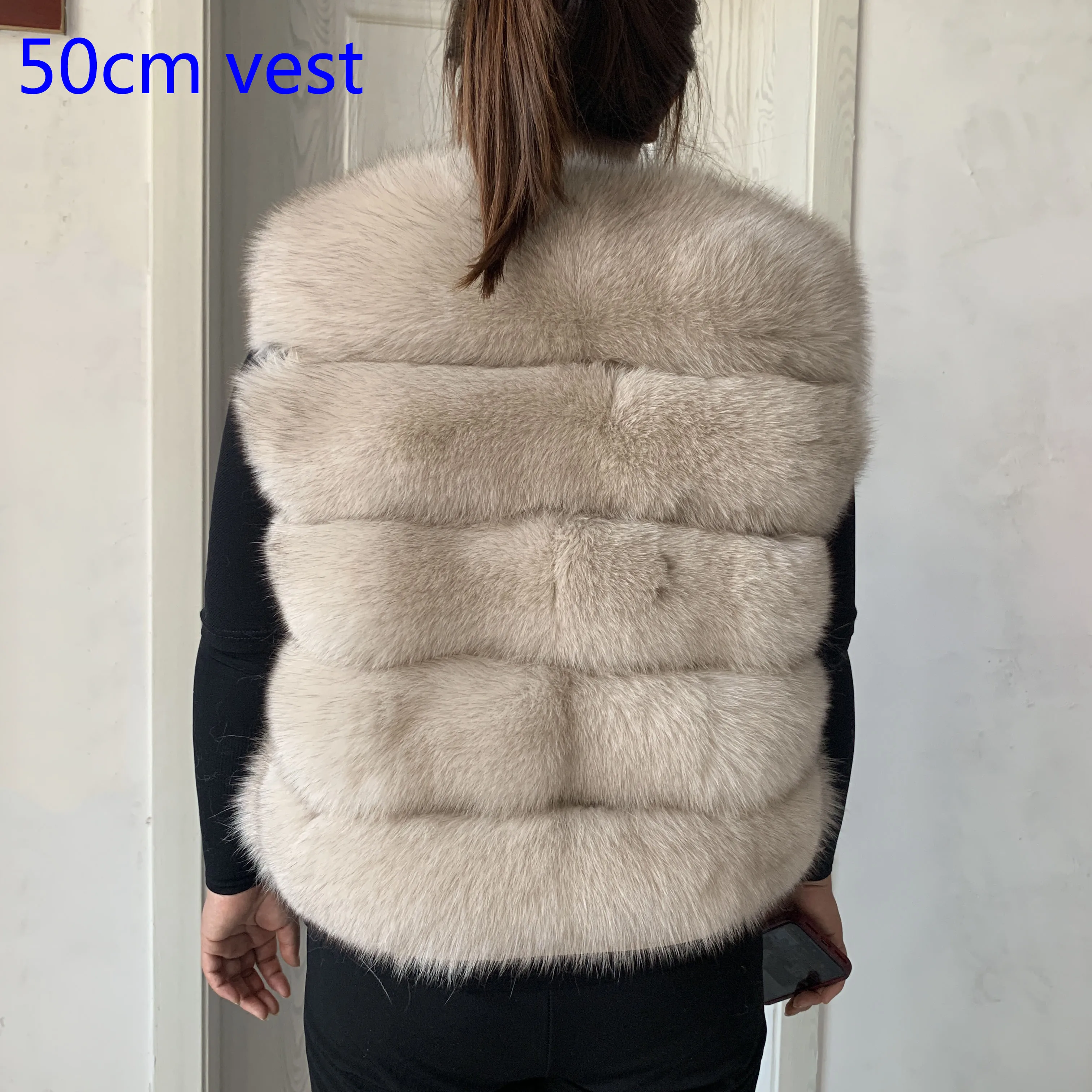 Real Fox Fur Jacket for Women, Standing Collar Vest, Warm Fashion, Natural Fur, Quality, 100% Fox Fur, Autumn and Winter, New