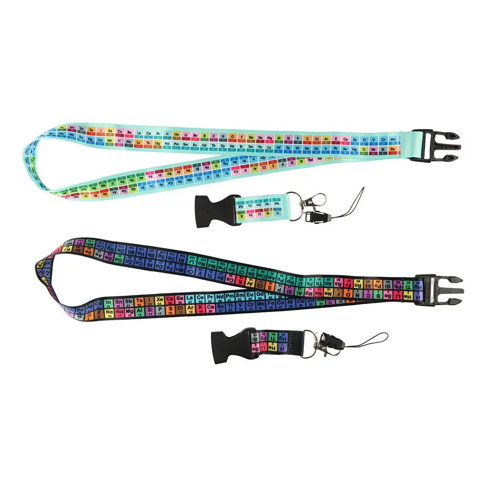 Ribbon Key Ring Holder Table of Elements Ribbon Phone Hang Rope Chemistry Periodic Lanyards Chemical Element Neck Straps