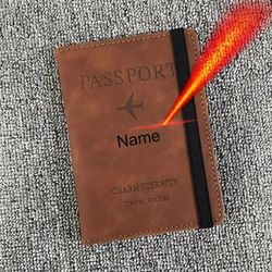 Customize Plane Passport Cover with Names Personalized Name Passport Holder Case ID Business Card Holder Case
