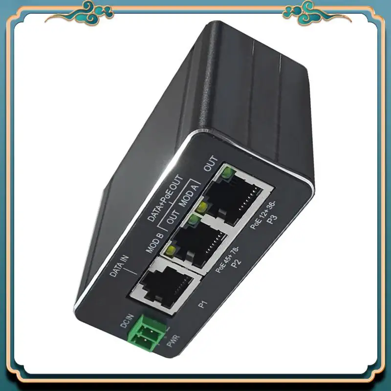 ABJG-30W POE Injector Passive DC Input 48V 30W Output Support Mode A 12+36- And B 45+ 78- Pins POE Injector RJ45