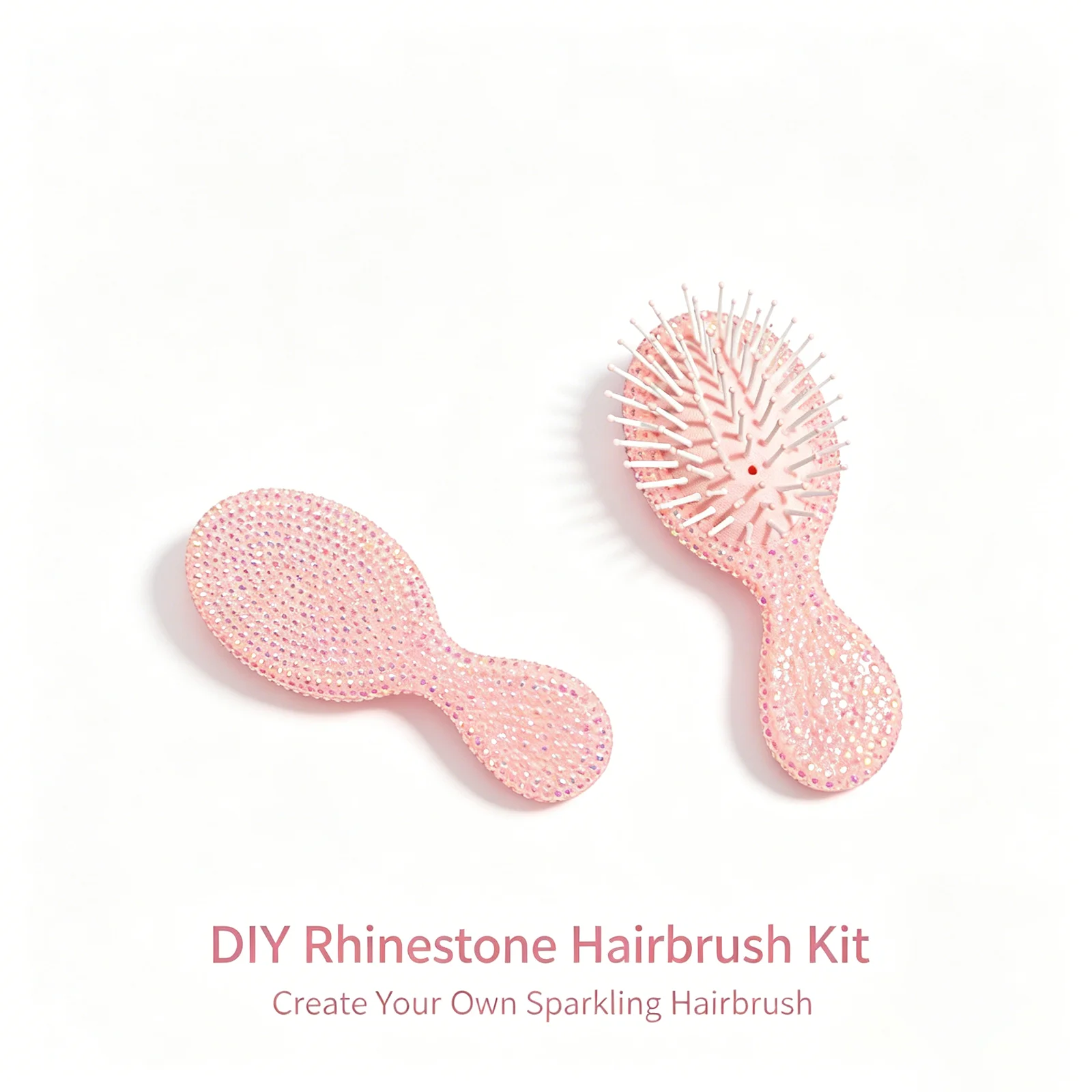 

Diamond Painting DIY Hair Brush Kit - Bling Rhinestone Cushion Hairbrush for Girls, Handmade Craft Gift, Anti-static Detangling