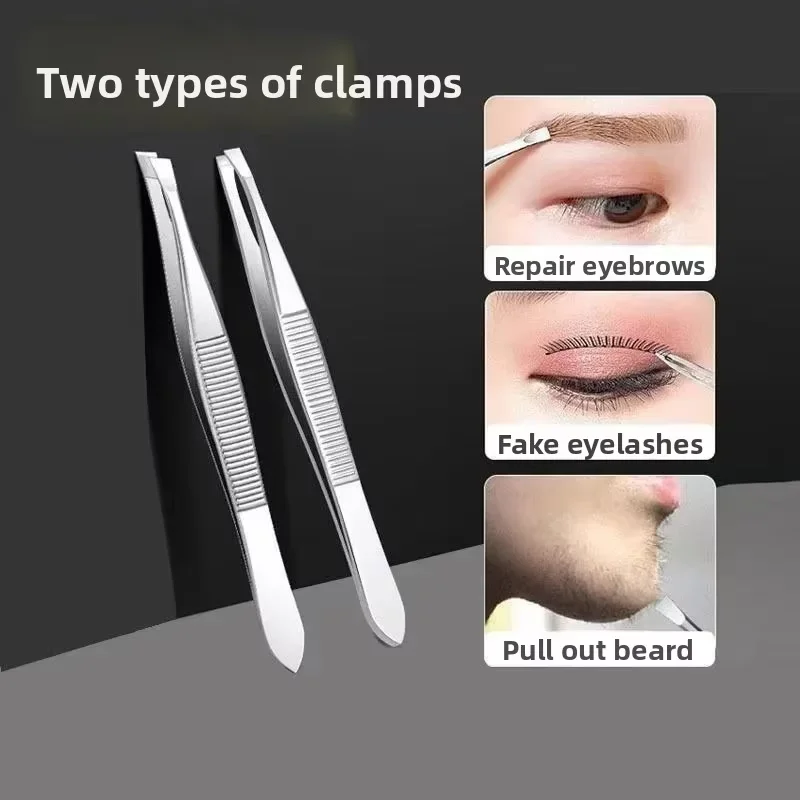 الحاجب الملقط الفولاذ المقاوم للصدأ الجمال كليب مائل تلميح شقة تلميح الحاجب الملقط كليب ل الحاجب التشذيب الوجه إزالة الشعر أدوات