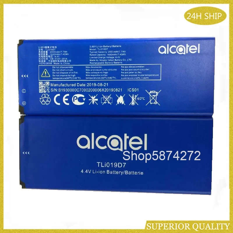 3.85V 2000mAh TLi019D7 For Alcatel 1 5033 5033D 5033X 5033Y 5033A 5033T 5033J / Telstra Essential Plus 2018 / TCL U3A Battery