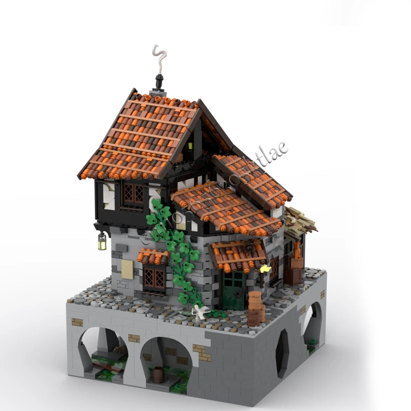 11944 قطعة MOC تخصيص القرون الوسطى بناء مدينة القراصنة الكبيرة نموذج بنة لتقوم بها بنفسك التعليم الجمعية الاطفال اللعب مفاجأة هدية #4