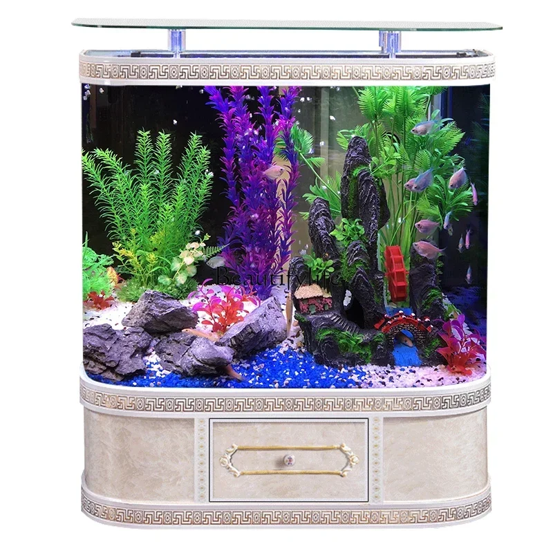 

Glass Fish Tank One-Click Drainage Medium and Large Household Living Room Aquarium