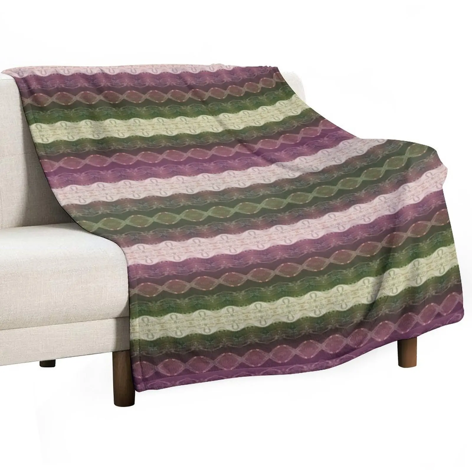 

Vintage purple green and beige striped seamless pattern Throw Blanket Sleeping Bag Shaggy Fashion Sofas funny gift Blankets