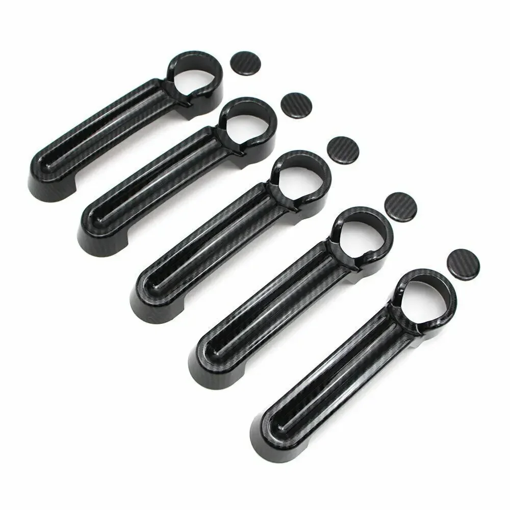 For Jeep Wrangler JK JKU 2007-2018 Liberty Dodge Nitro Car Carbon Fiber Style Exterior Door Handle Moulding Cover Trim Decor