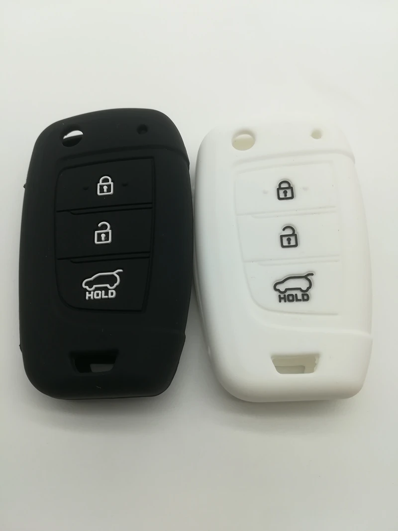 for HYUNDAI VENUE 2020 2021 HYUNDAI SANTA FE 3 buttons key cover holder cap keychain CAR ACCESSORIES