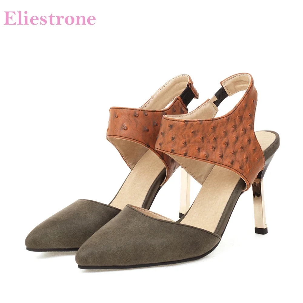 

Летние новые гламурные зеленые черные женские сандалии, сексуальные женские модельные туфли с острым носком на высоком каблуке, маленькие большие размеры 12, 32 43 46 48