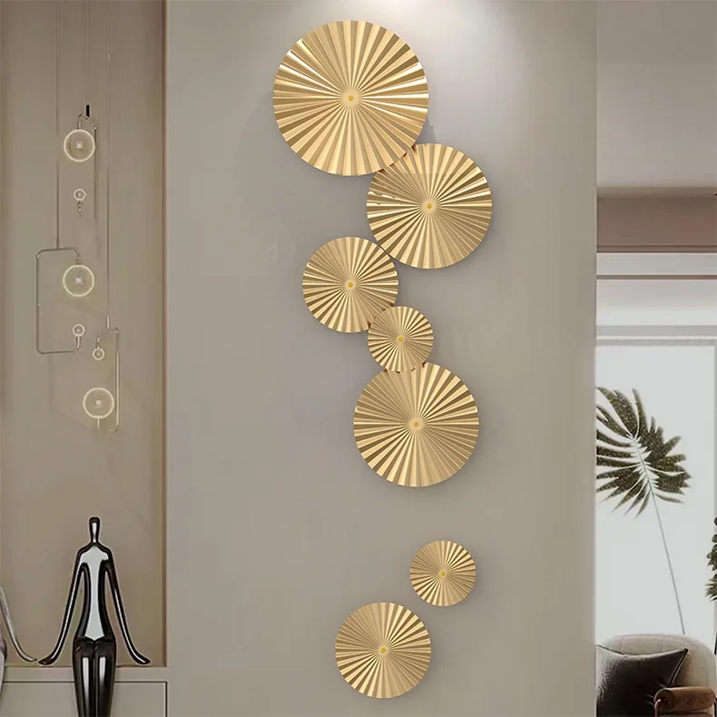 Modern Light Luxury Sofa Background Wall Decoration Wall Decoration Creative Metal Wrought Iron Living Room Bedroom Wall Decorat