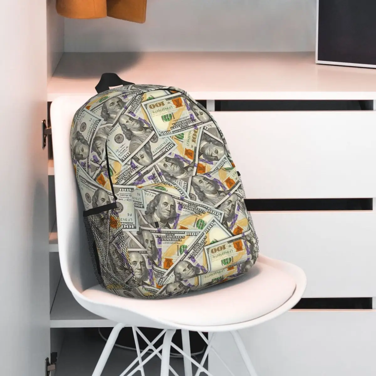 Giant Money Background 100 Dollar Bills Backpack Hot Sale Daypack Large Capacity Boys Girls BookBag Shoulder Bags School Bag