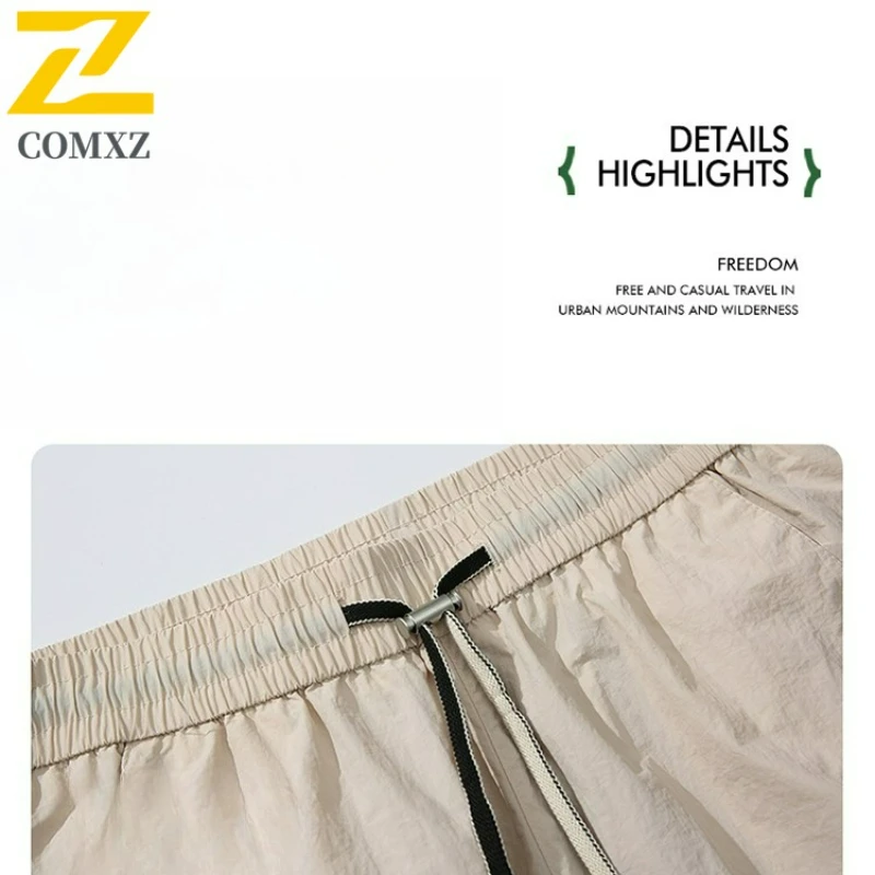 Men's Quick Dry  Cargo Pants 2025 New AutumnIce Silk Lightweight Straight Trousers Breathable Camping Travel Urban Trendy Pants