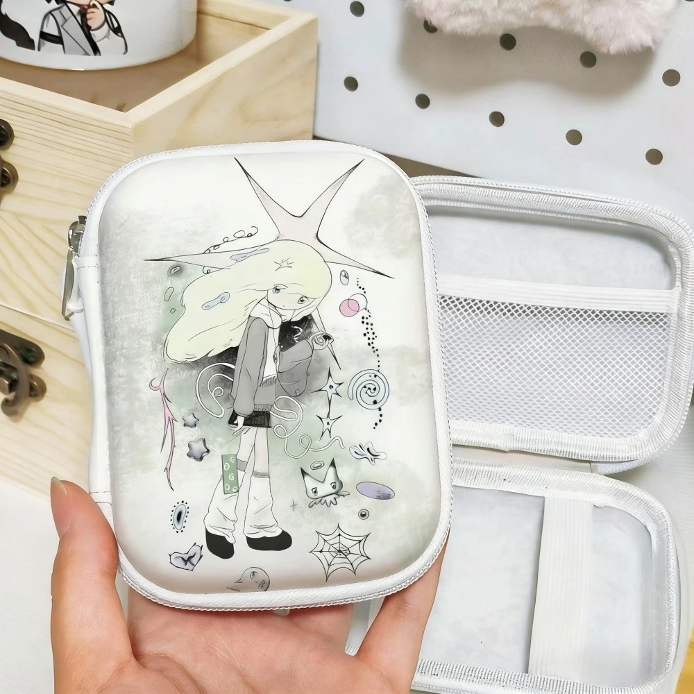 Subculture Y2K Angel Girl EVA Storage BagTravel Portable Cartoon Small Camera Protective Cover Headset With Zipper Accessories