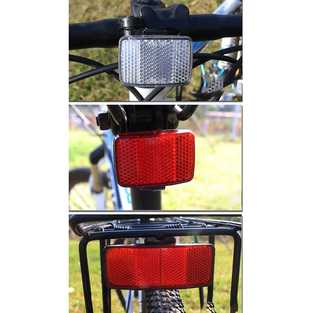 Bicycle Reflectors Front Rear Red White Mounting Bracket Night Shelf Reflector Mountain Rear Film Bicycle Accessories